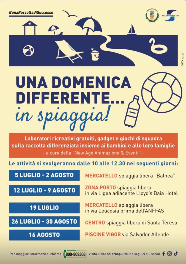 domenica differente in spiaggia salerno pulita locandina